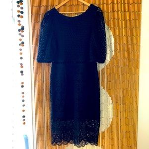 Die-cut Lace MIDI dress from Express